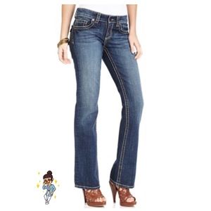 Name brand boot cut jeans.